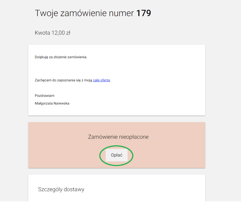 Instrukcja jak opłacić zamówienie przez link potwierdzający. 2 image 2